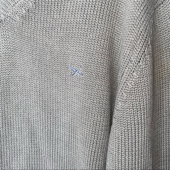 Eddie Bauer Green V-neck 100% Cotton Sweater Size Medium - Picture 3 of 7